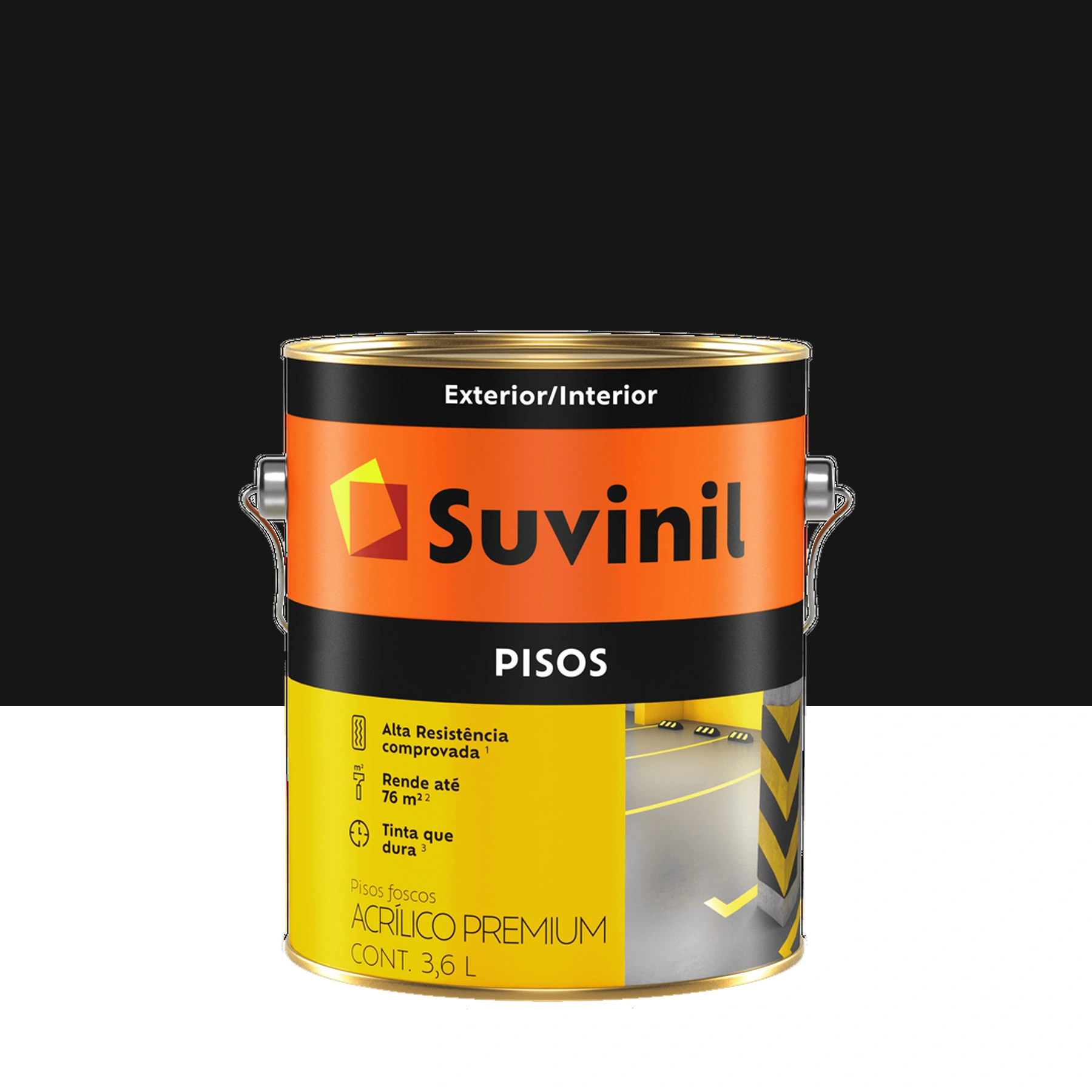 Tinta Acrílica Pisos Preta 3,6 Litros