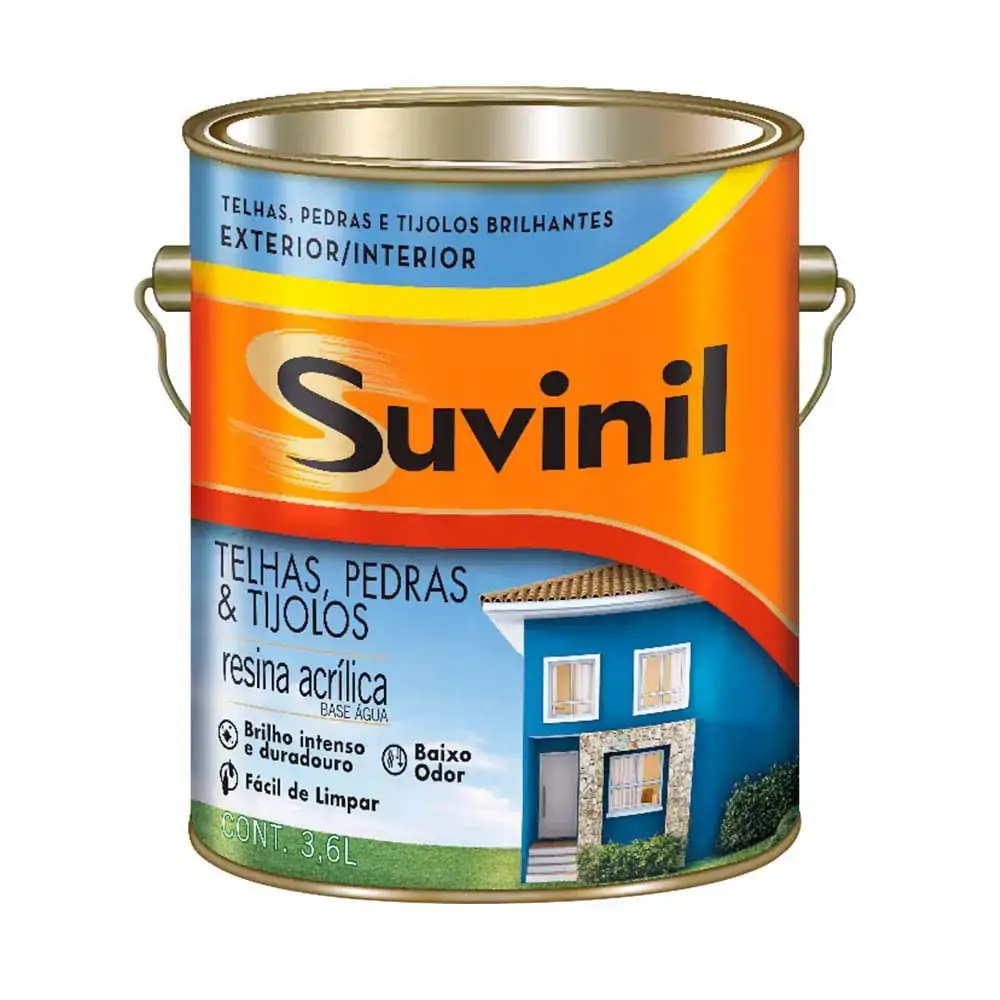 Resina Acrãlica Base ãgua Telhas Pedras E Tijolos Branco 3,6 L Suvinil