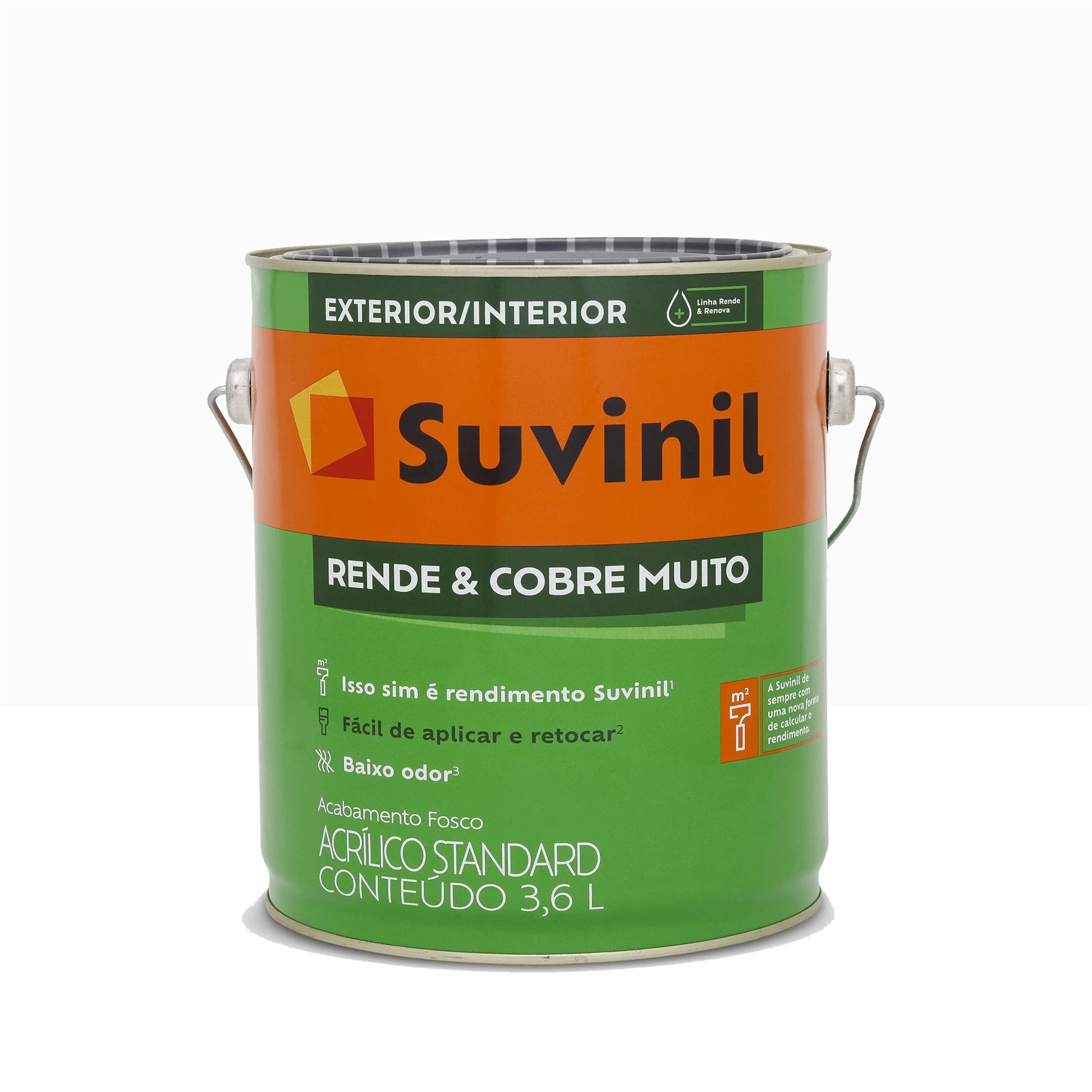Tinta Acrílica Rende E Cobre Muito Branco 3,6 Litros