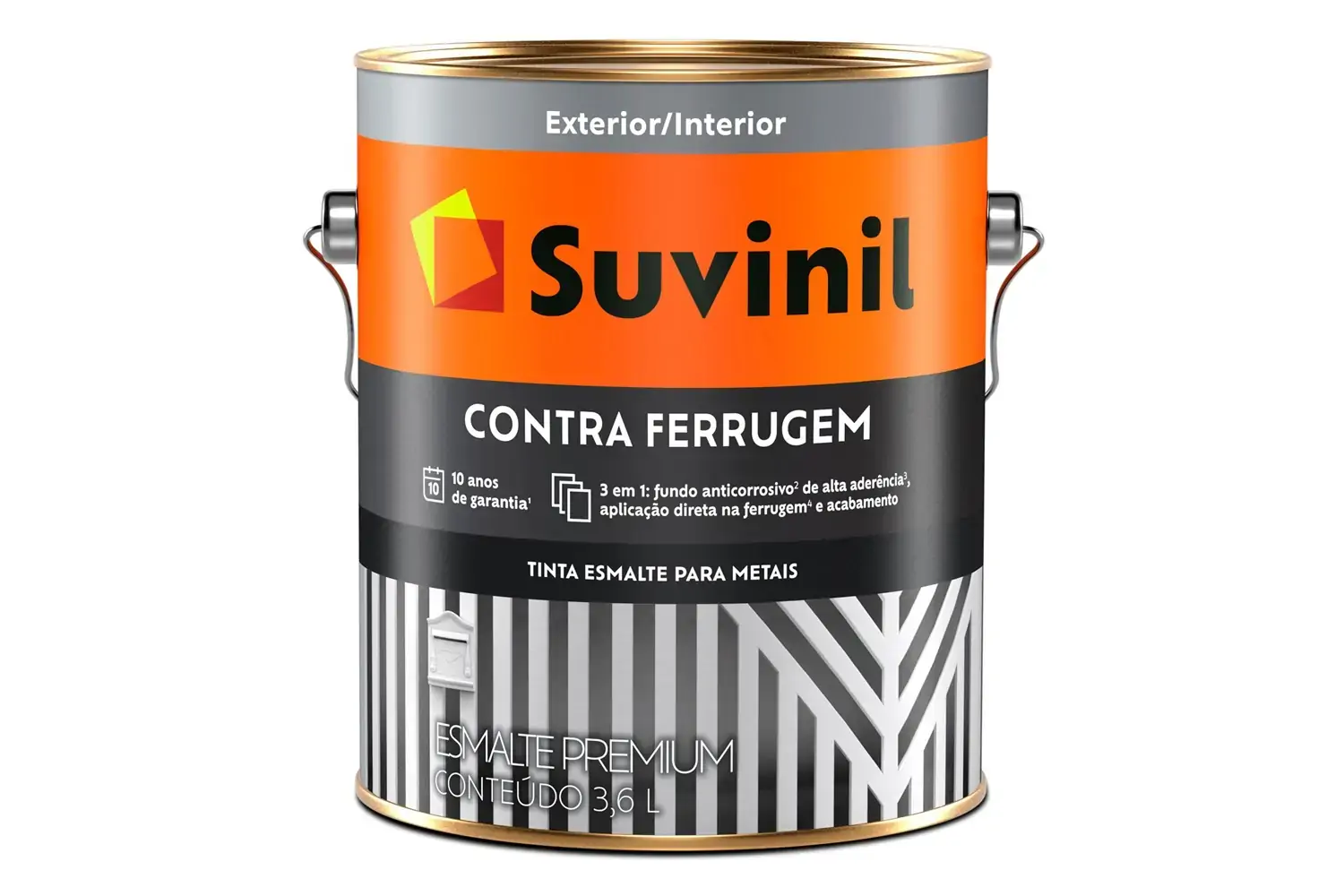 Tinta Esmalte Contra Ferrugem Brilhante Brilhante Branco 3,6l