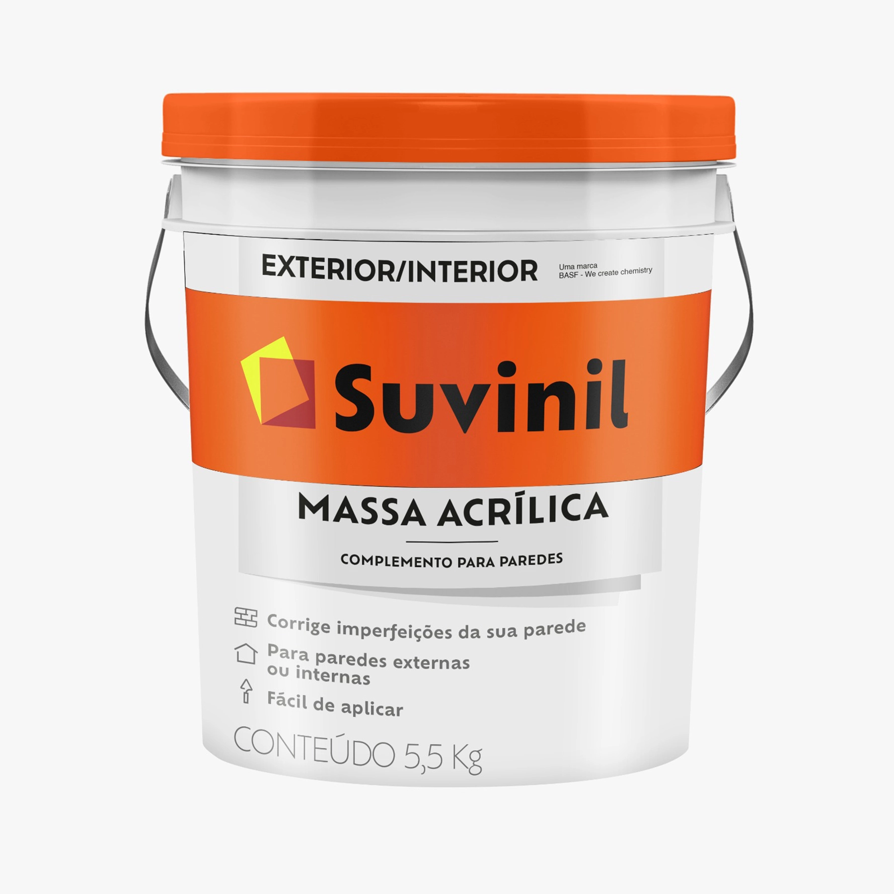 Massa Acrílica Lavável Complemento para Paredes Branca 5,7Kg Suvinil