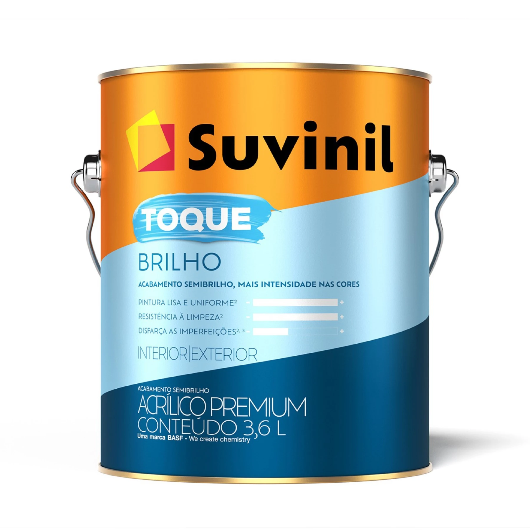 Tinta Acrílica Toque Premium Semibrilho Interno e Externo Algodão Egipcio 3,6L Suvinil