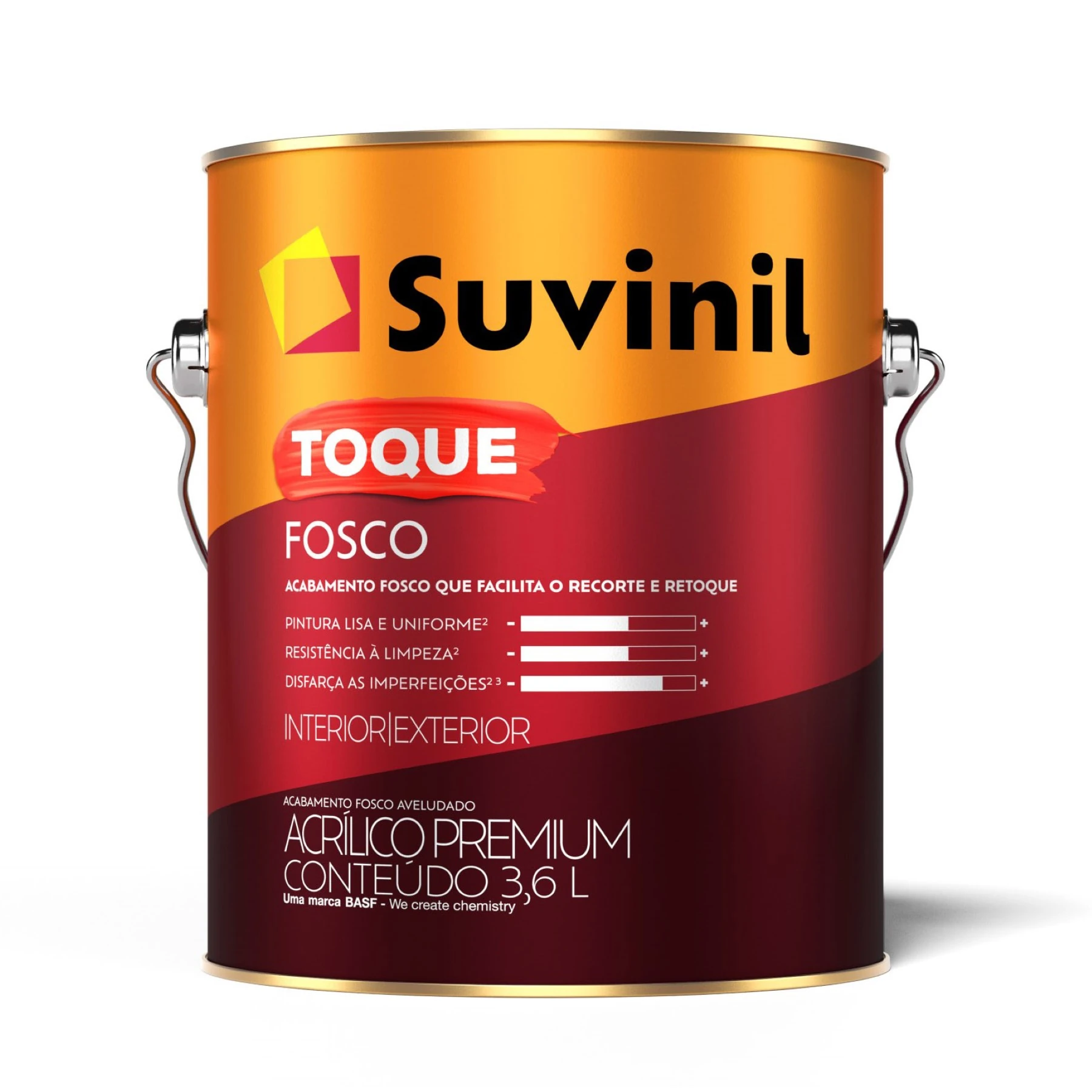 Tinta Acrílica Toque Premium Fosco Interno e Externo Gelo 3,6L Suvinil