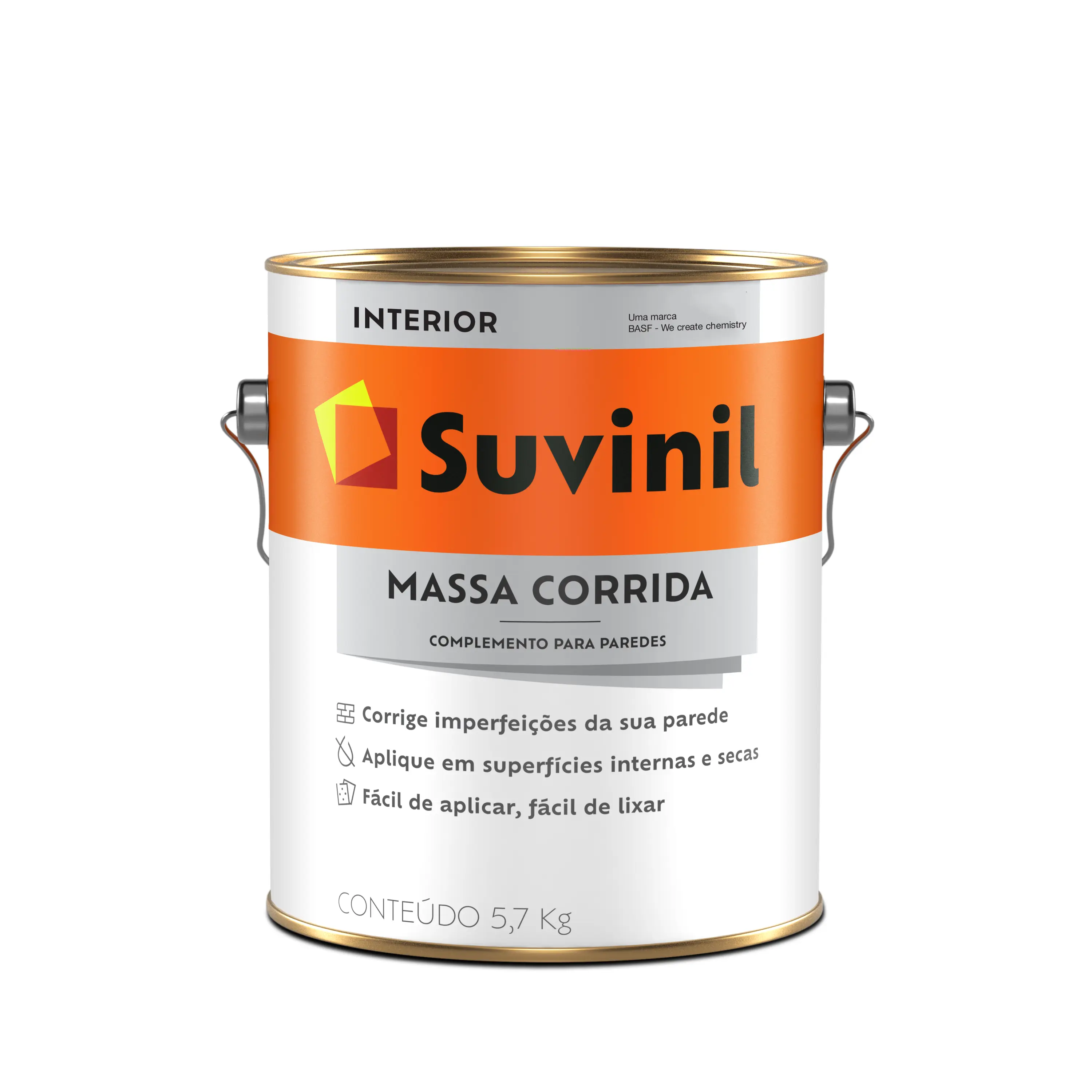 Massa Corrida Complemento para Paredes Branca Galão 5,7kg Suvinil