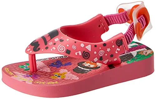 Chinelo De Dedo Mundo Bita Baby Ipanema Baby, Bebê Meninas, Rosa/laranja, 23/24