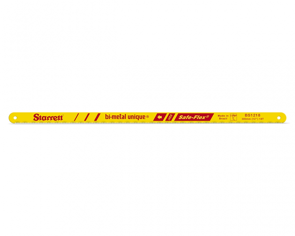 Starrett Kbs1218 10 Bi Metal Unique High Speed Steel Safe Flex Hacksaw Frame Blade, 0.025 Thick, 18