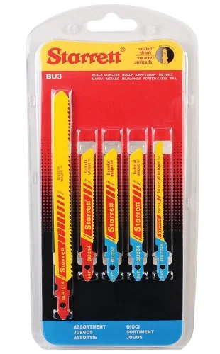 Starrett Bu3 Bi Metal Unique Unified Shank Metal Cutting Jig Saw Blade Assortment 5 Piece Set
