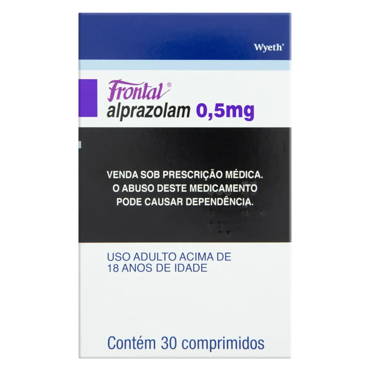 Frontal 0,5mg Wyeth Caixa 30 Comprimidos