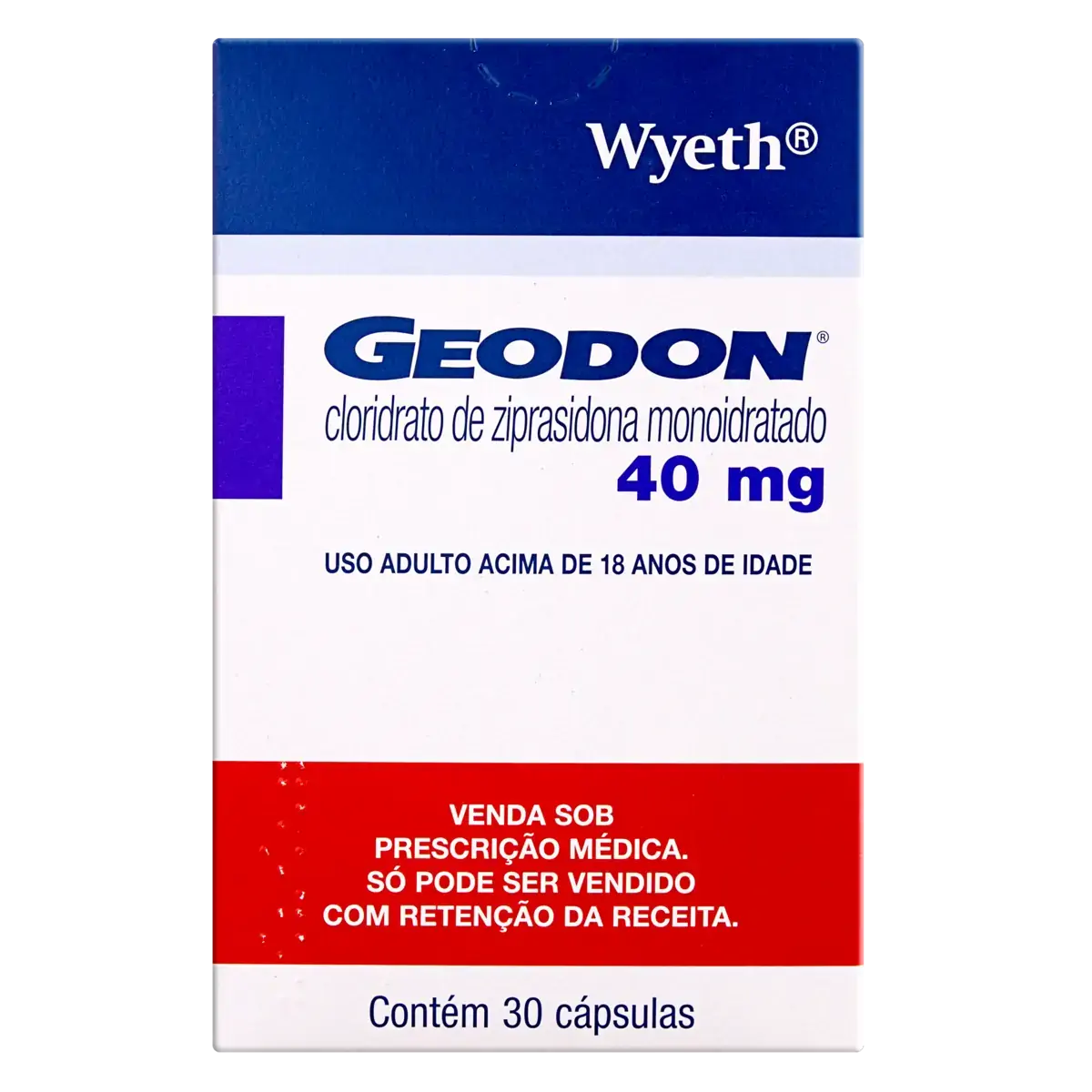 Geodon 40mg Wyeth Caixa 30 Cápsulas