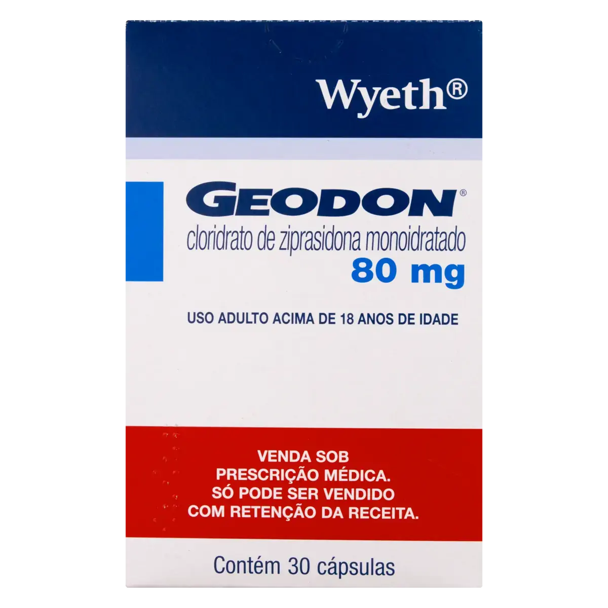 Geodon 80mg Wyeth Caixa 30 Cápsulas