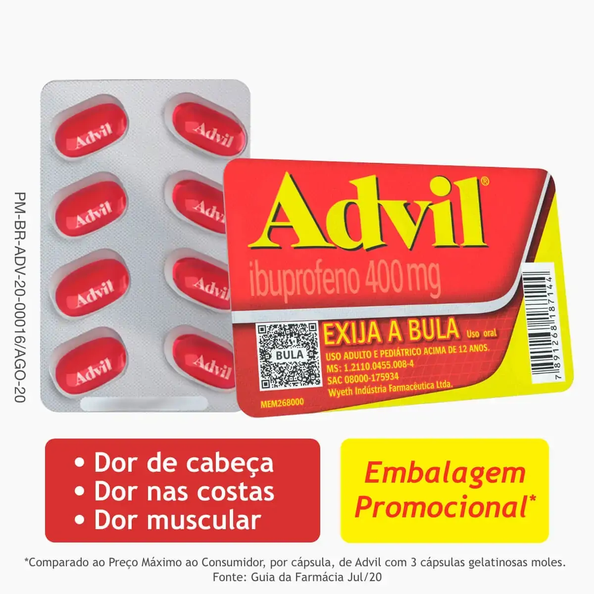 Advil 400mg Caixa 160 Cápsulas Líquidas