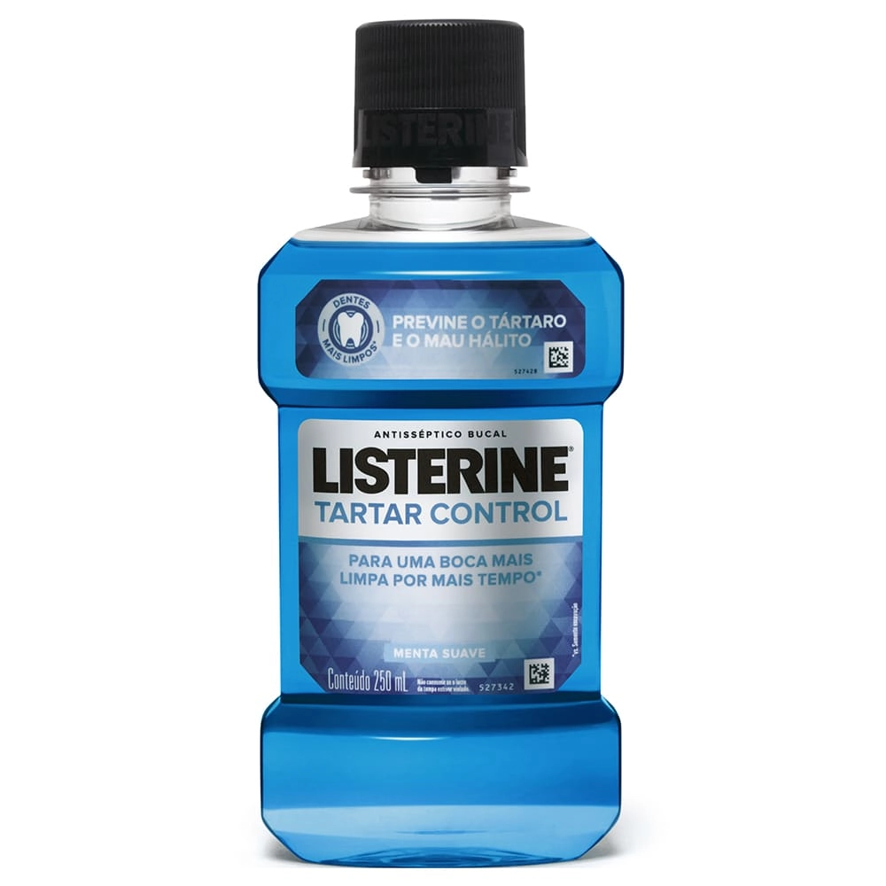 Enxaguante Bucal Antisséptico Menta Suave Listerine Tartar Control Frasco 250ml