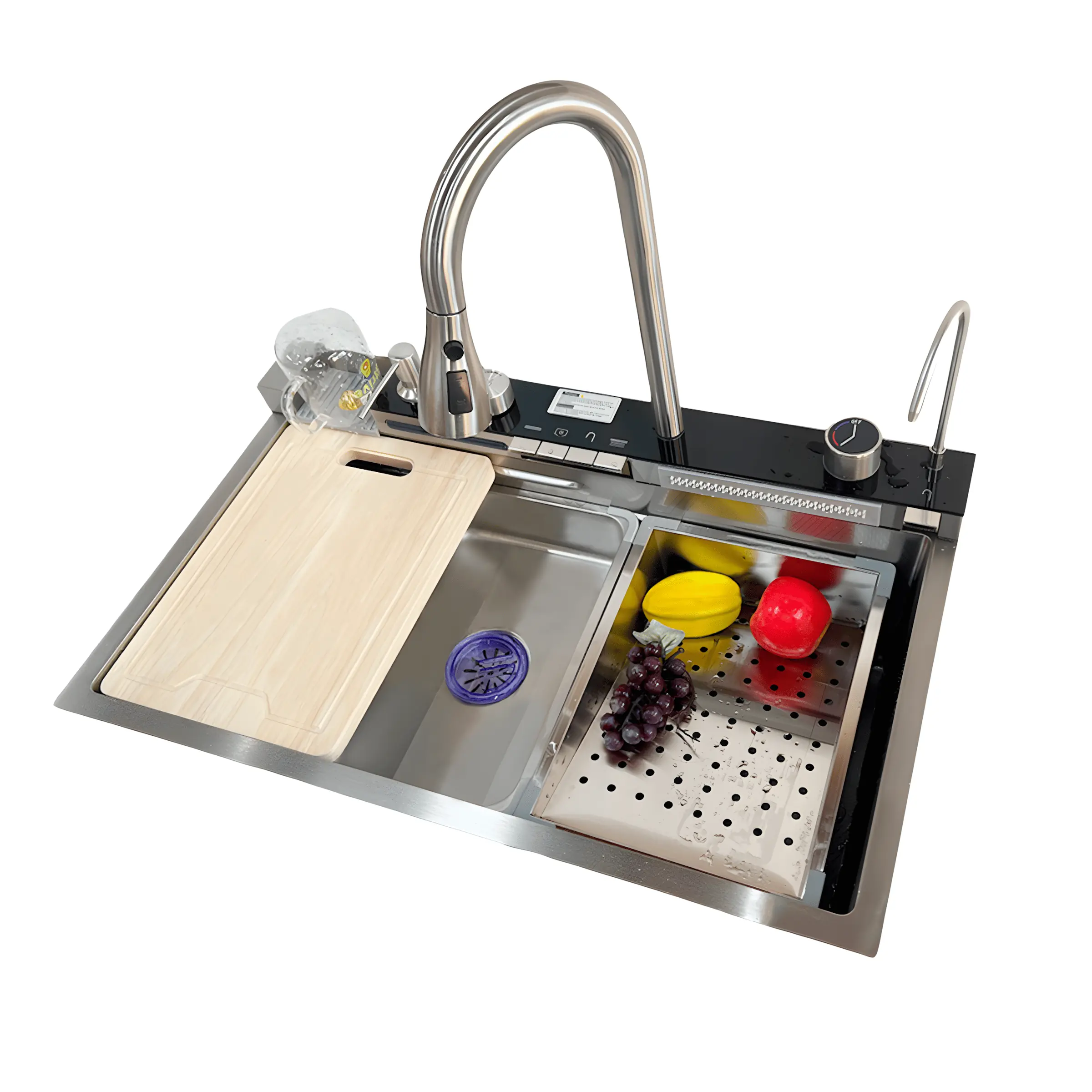 Cuba Gourmet De Cozinha Cascata Premium 75x45 Multifuncional Com Acessórios Inox 304 Prata Brinovar