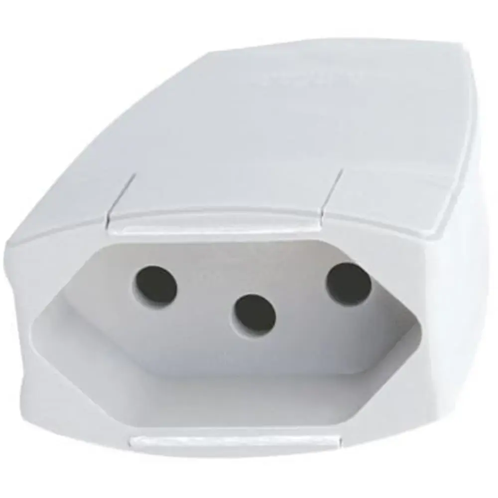 Plugue Fêmea Monobloco 2P+T PB Branco 10A Pial