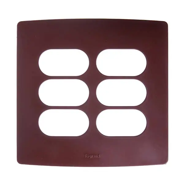 Placa sem Suporte 4x4 6Módulos Marrom Nereya Pial Legrand