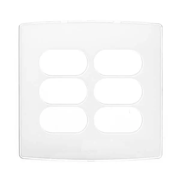 Placa sem Suporte 4x4 6Módulos Branco Gloss Nereya Pial Legrand