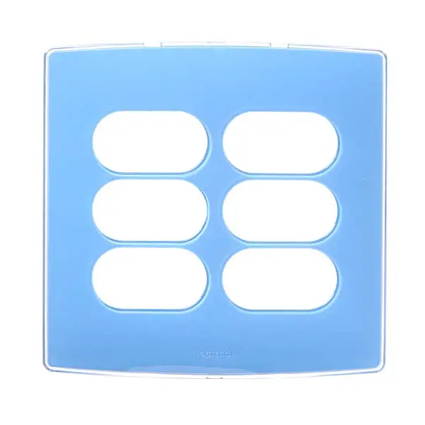 Placa sem Suporte 4x4 6Módulos Azul Nereya Pial Legrand