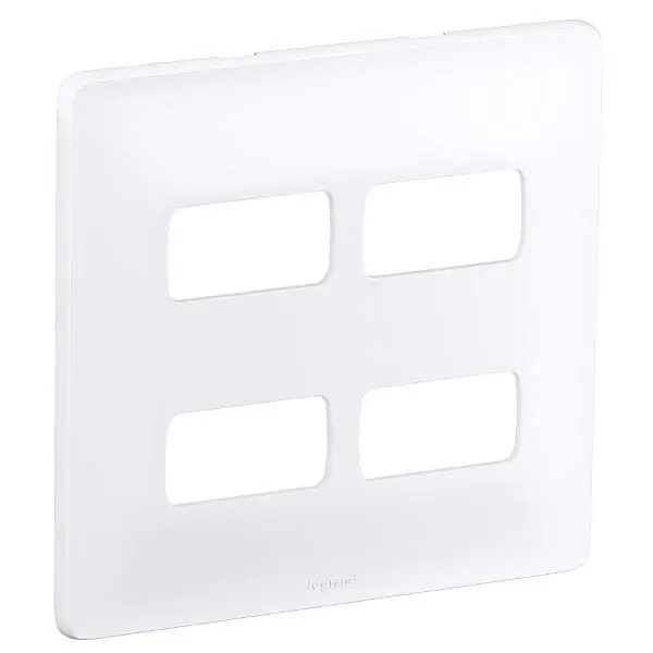 Placa com Suporte 4x4 4Módulos Branco Zeffia Pial Legrand