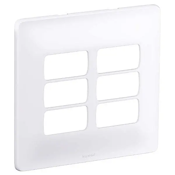 Placa com Suporte 4x4 6Módulos Branco Zeffia Pial Legrand