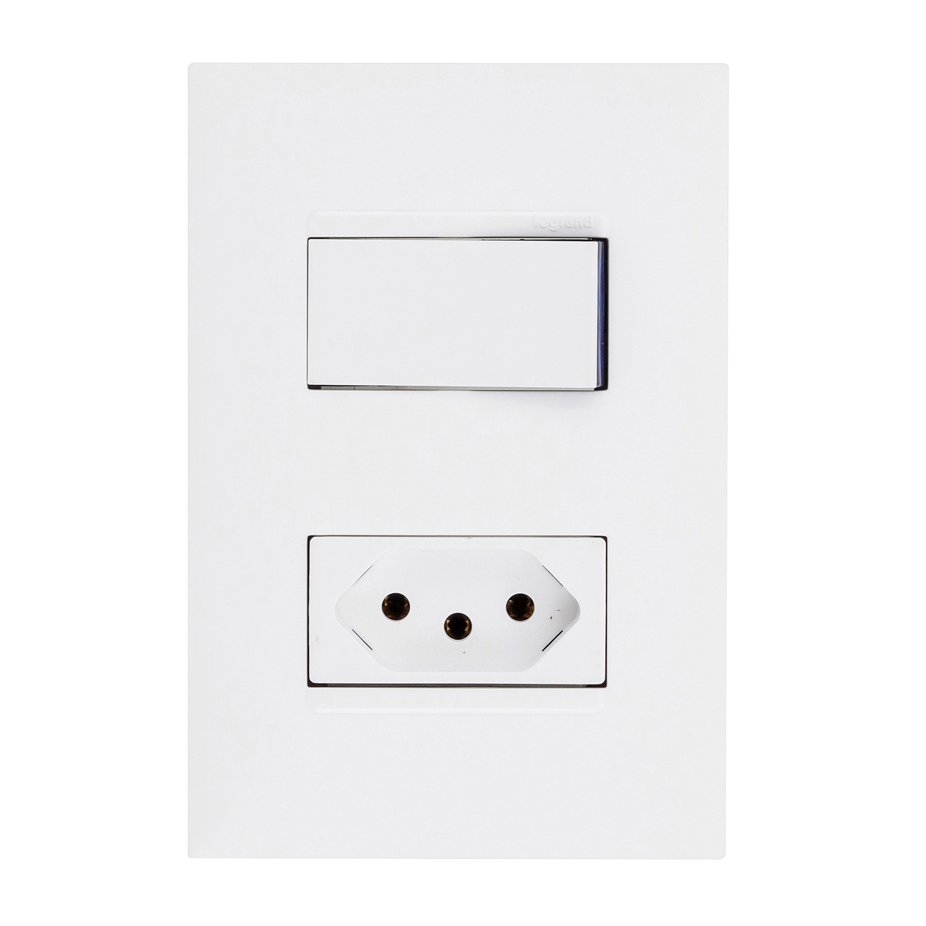 Conjunto 1 Tomada Energia Simples 10A 4x2 Branco Pial Plus+ Legrand