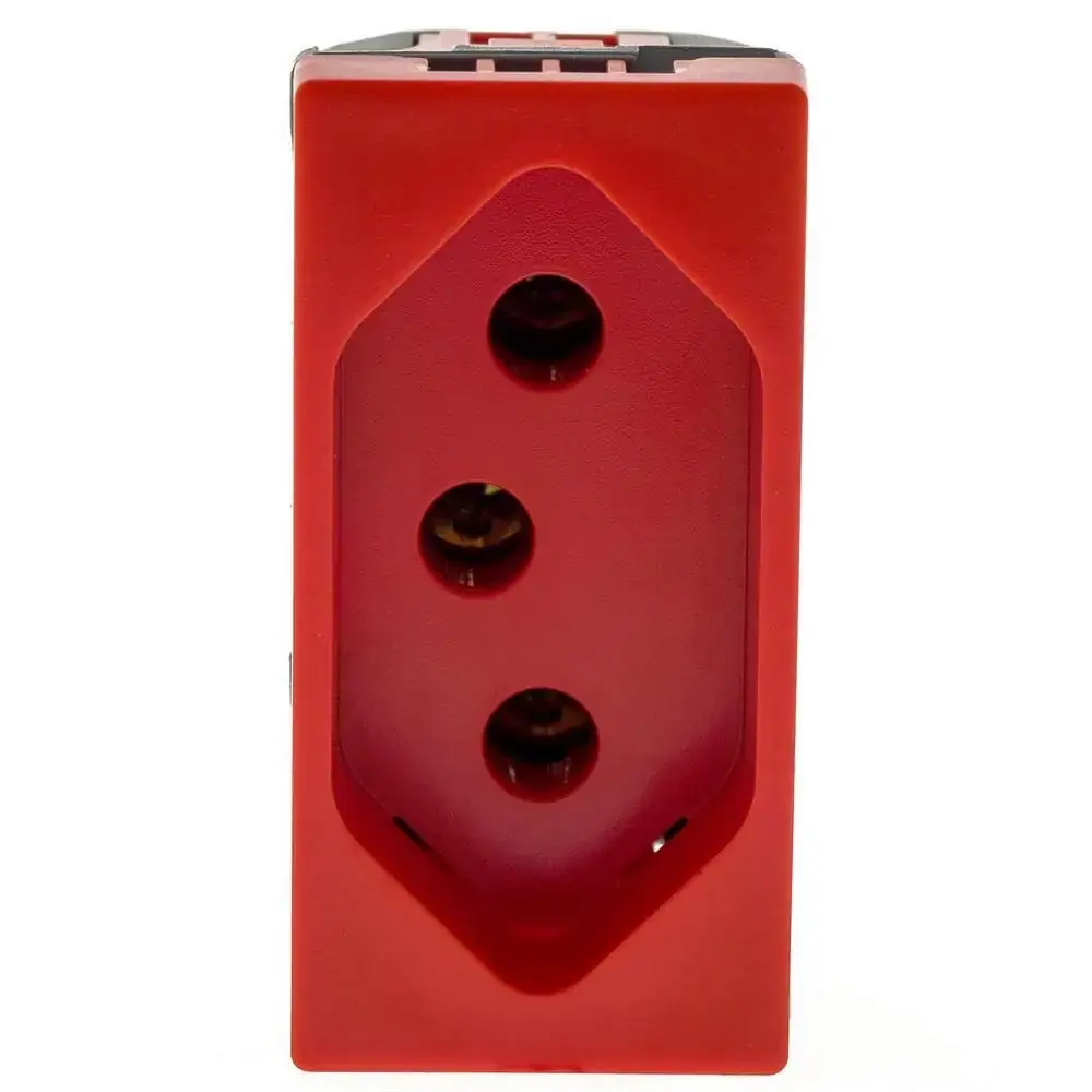 Módulo Tomada 2p+T Plusmais 20a - Vermelho