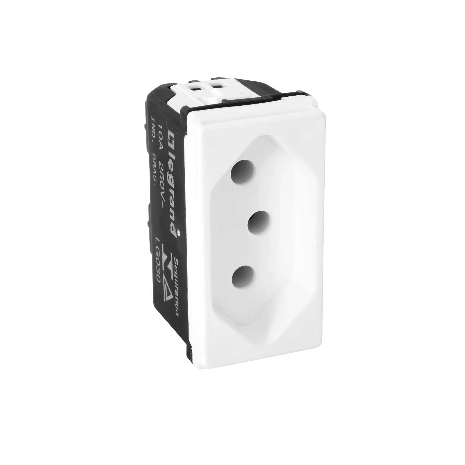 Módulo Tomada de Energia 2 Polos 10A Branco Pial Pop Legrand