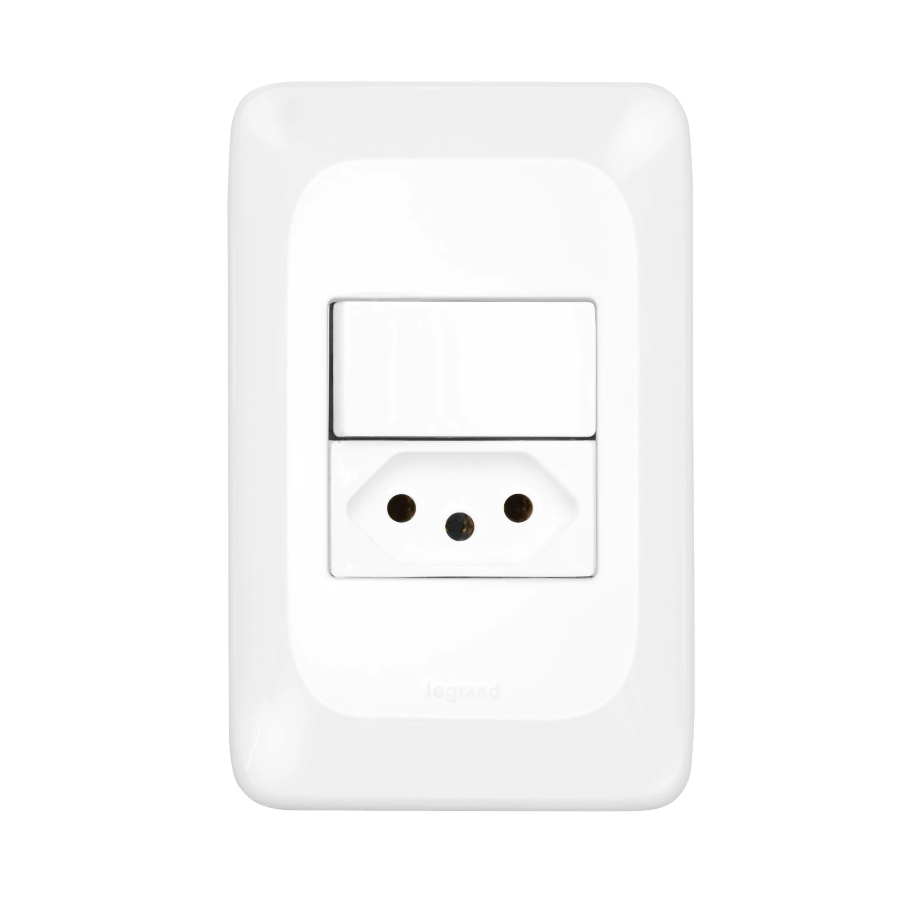 Conjunto 1 tomada e 1 interruptor Energia Simples 20A 4x2 Pial Pop Legrand