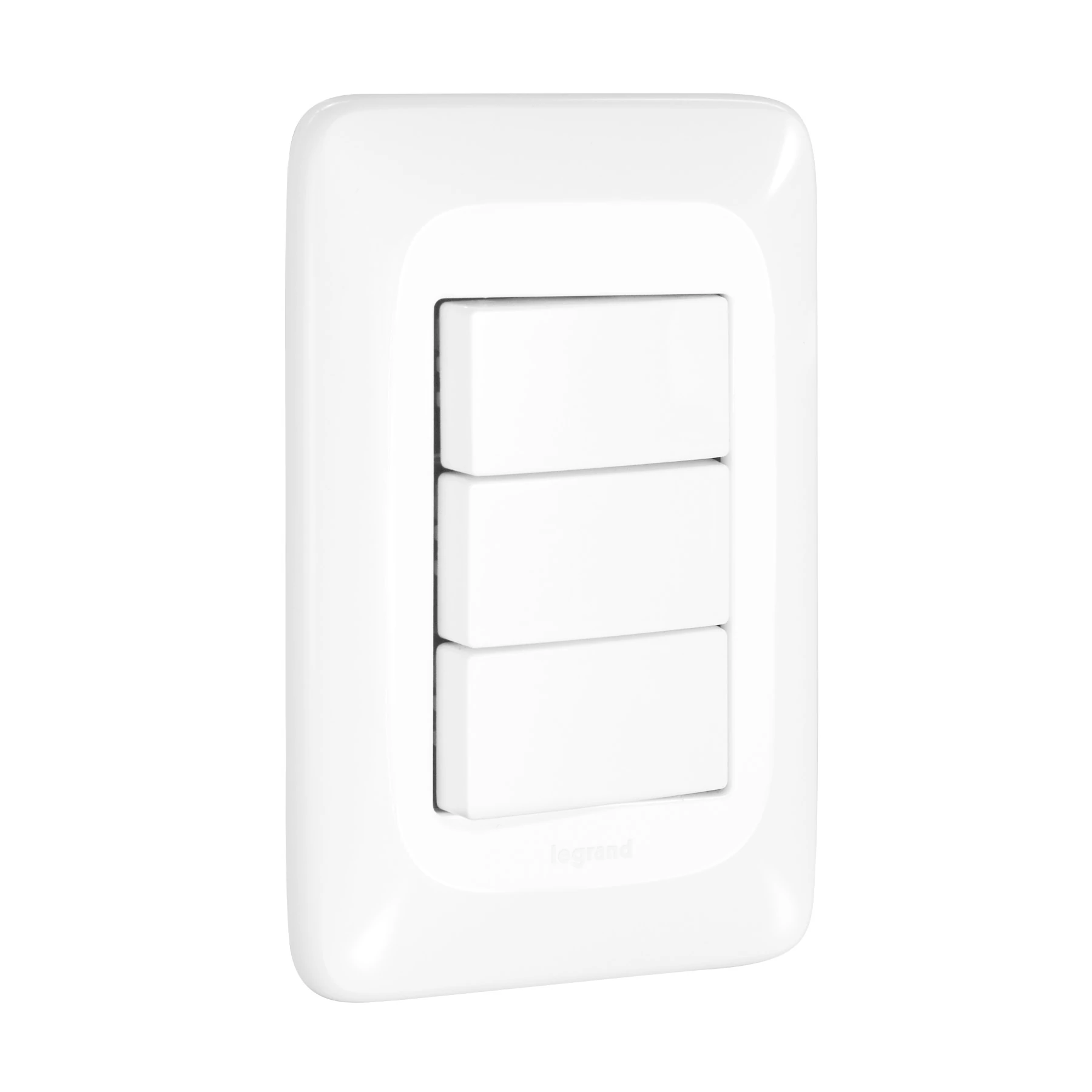 Conjunto 3 Interruptores Simples Branco Pial Pop Legrand