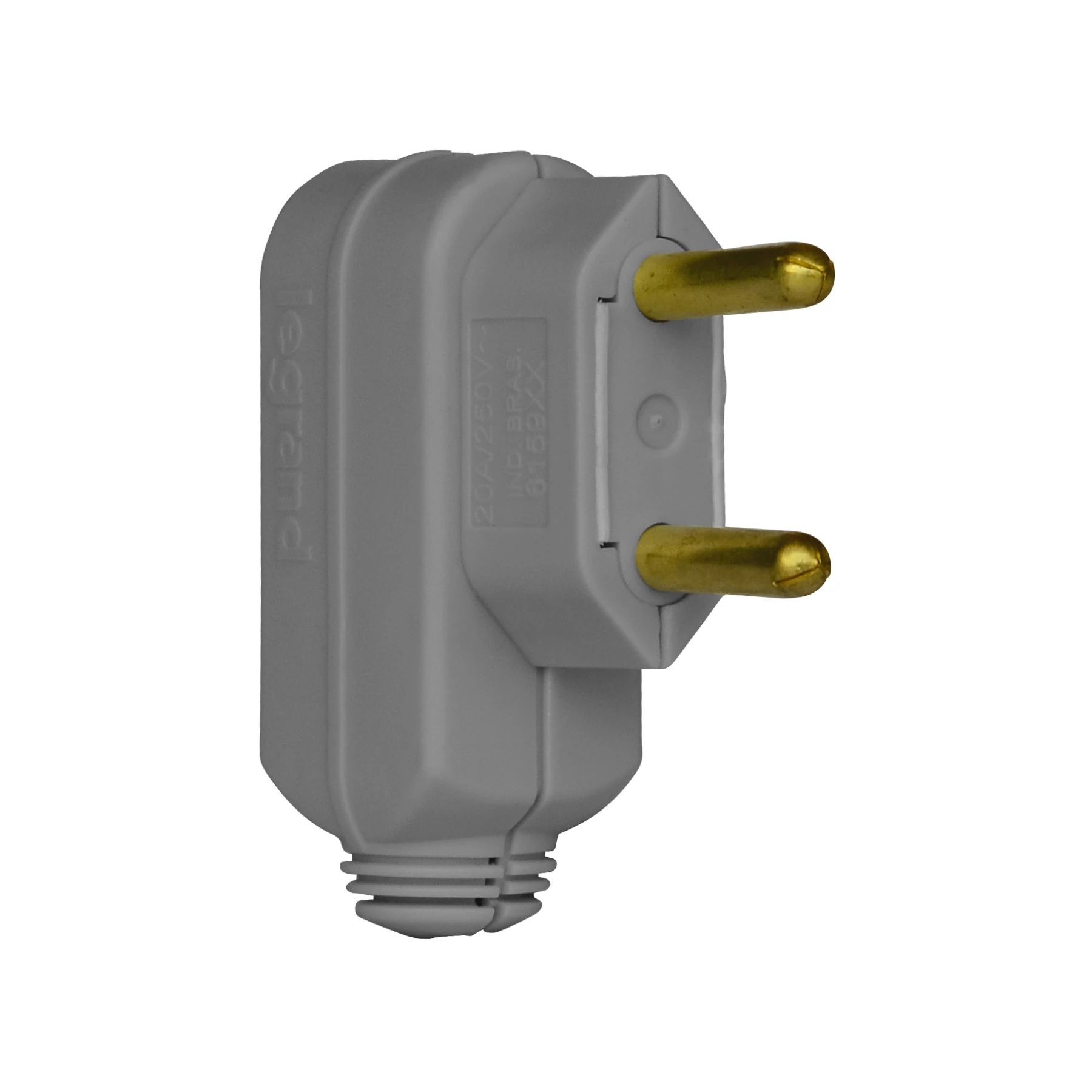 Plugue Macho 2 Pinos 20A Bivolt Cinza Pial Legrand