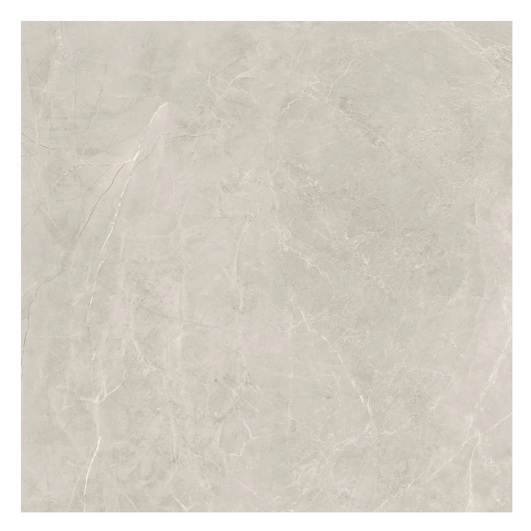 Porcelanato Marmorizado Polido Borda Reta Interno 120x120cm Castellón Cinza Portinari