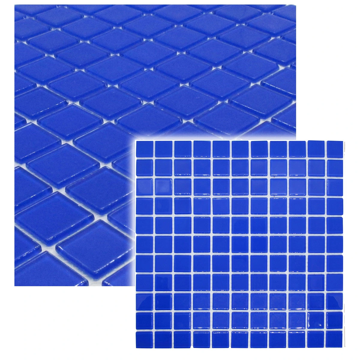 Pastilhas de Vidro Azul Brilhante 30x30cm