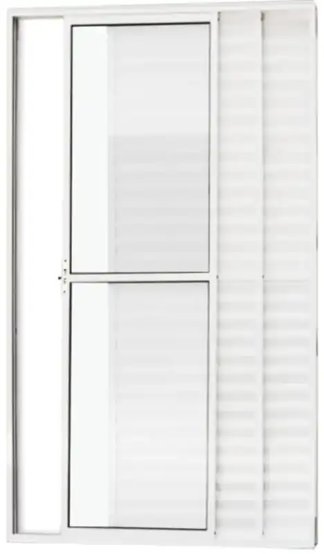Porta Balcão 3 Folhas Com Trinco 2,10 X 1,50 Cor Branco Linha Econ