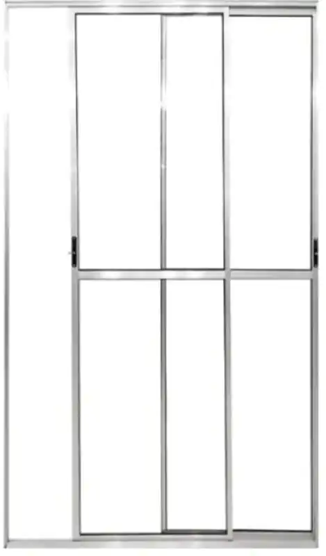 Porta Sacada 2 Folhas Móveis Com Trinco 2,10 X 1,20 Cor Brilhante Linha Econ