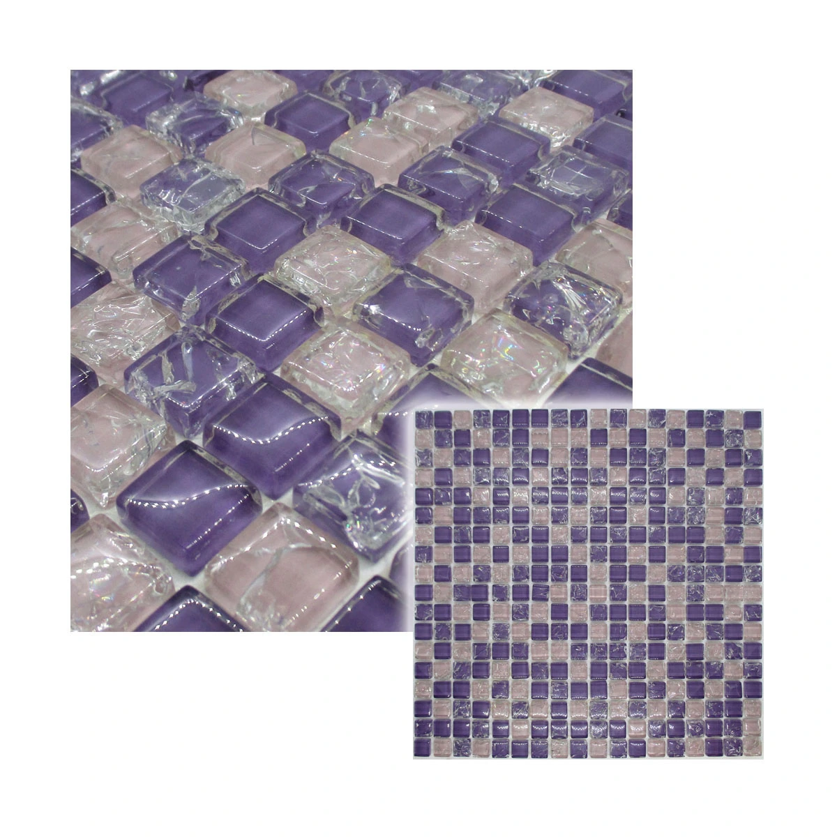 Pastilha De Vidro Craquelada 30cmx30cm La Bella Griffe  Lilás