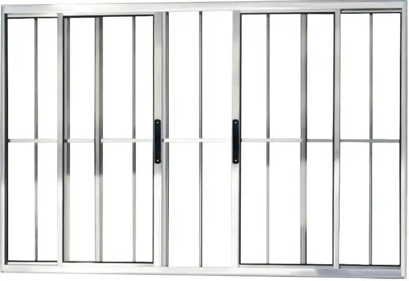 Vitro De Aluminio 4 Folhas Com Grade Linha Premium Brilhante