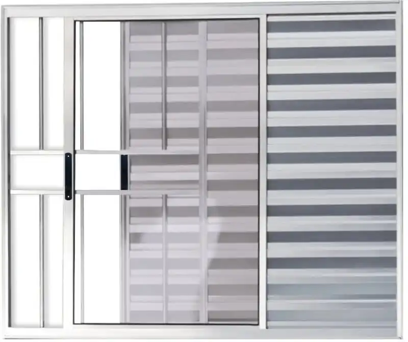 Veneziana De Aluminio 3 Folhas Com Grade Linha Premium Brilhante