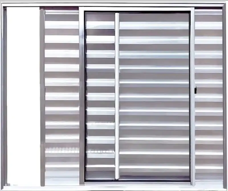 Janela Veneziana De Alumínio 3 Folhas 1,00 X 1,20 Sem Grade Cor Brilhante Linha Econ