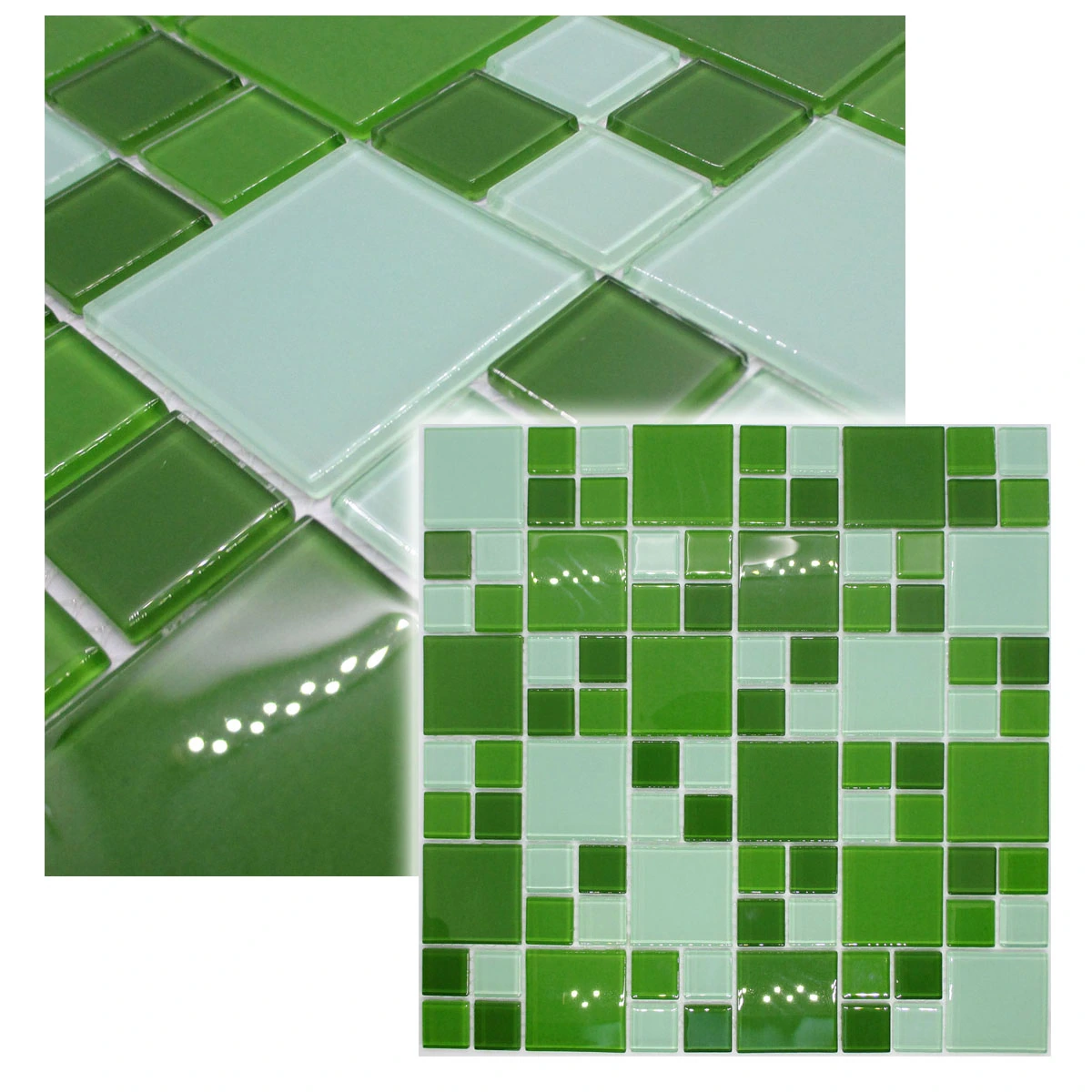 Pastilha De Vidro Mesca 30cmx30cm La Bella Griffe  Mix Green