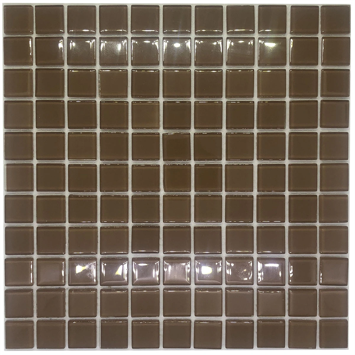 Pastilhas de Vidro Marrom Brilhante 30x30cm