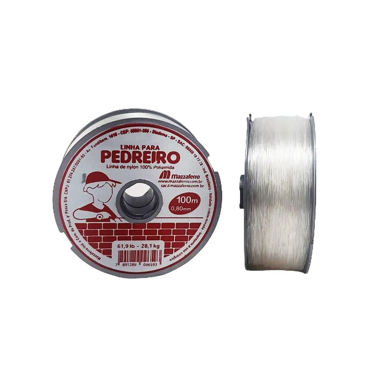 Linha Nylon Pedreiro 0,80mm 100m Incolor