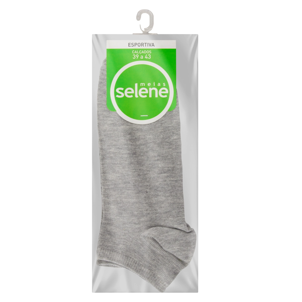 Meia Masculina Sapatilha Cinza Mescla Selene N 39 43