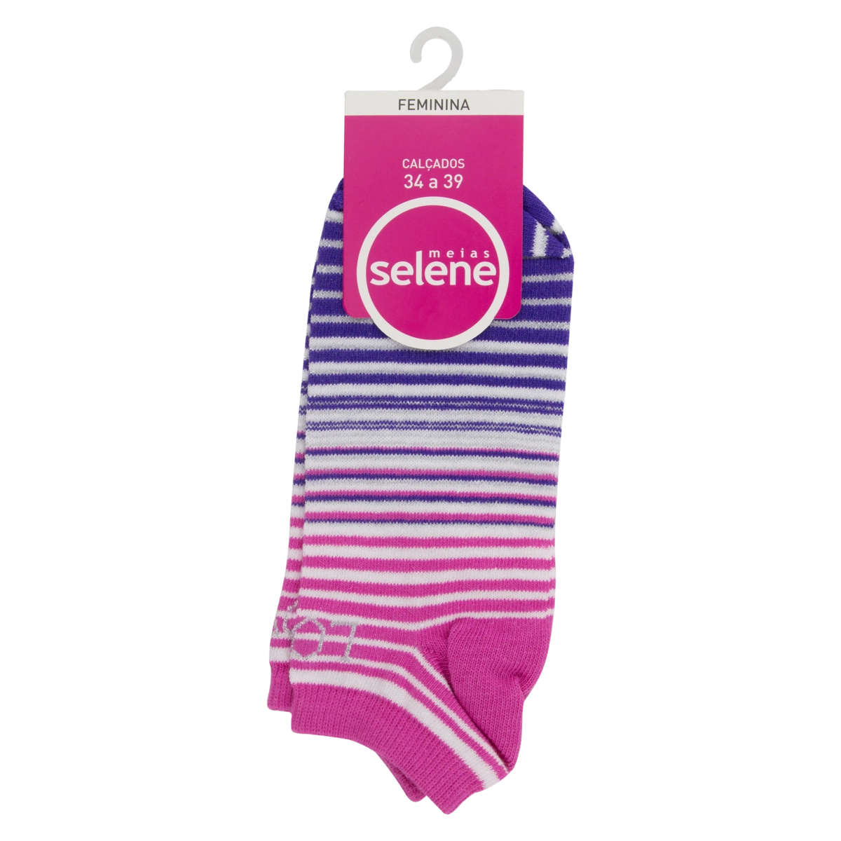 Meia Feminina Cano Curto Pink E Roxa Selene N 34 A 39