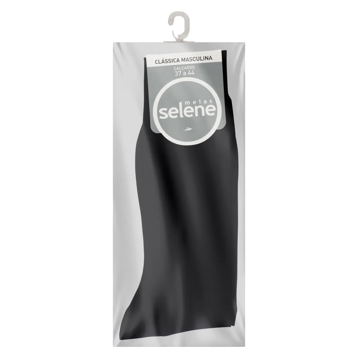 Meia Masculina Social Preta Clássica Selene N 37 44 Ref. 3000.200.6.550