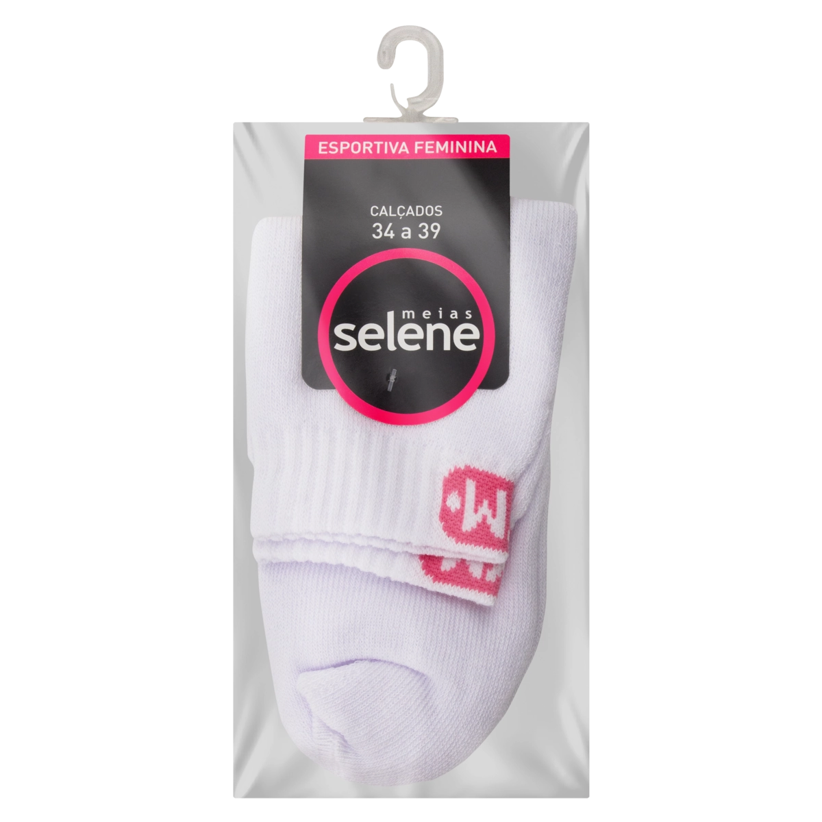 Meia Feminina Cano Curto Branca Selene N 34 39