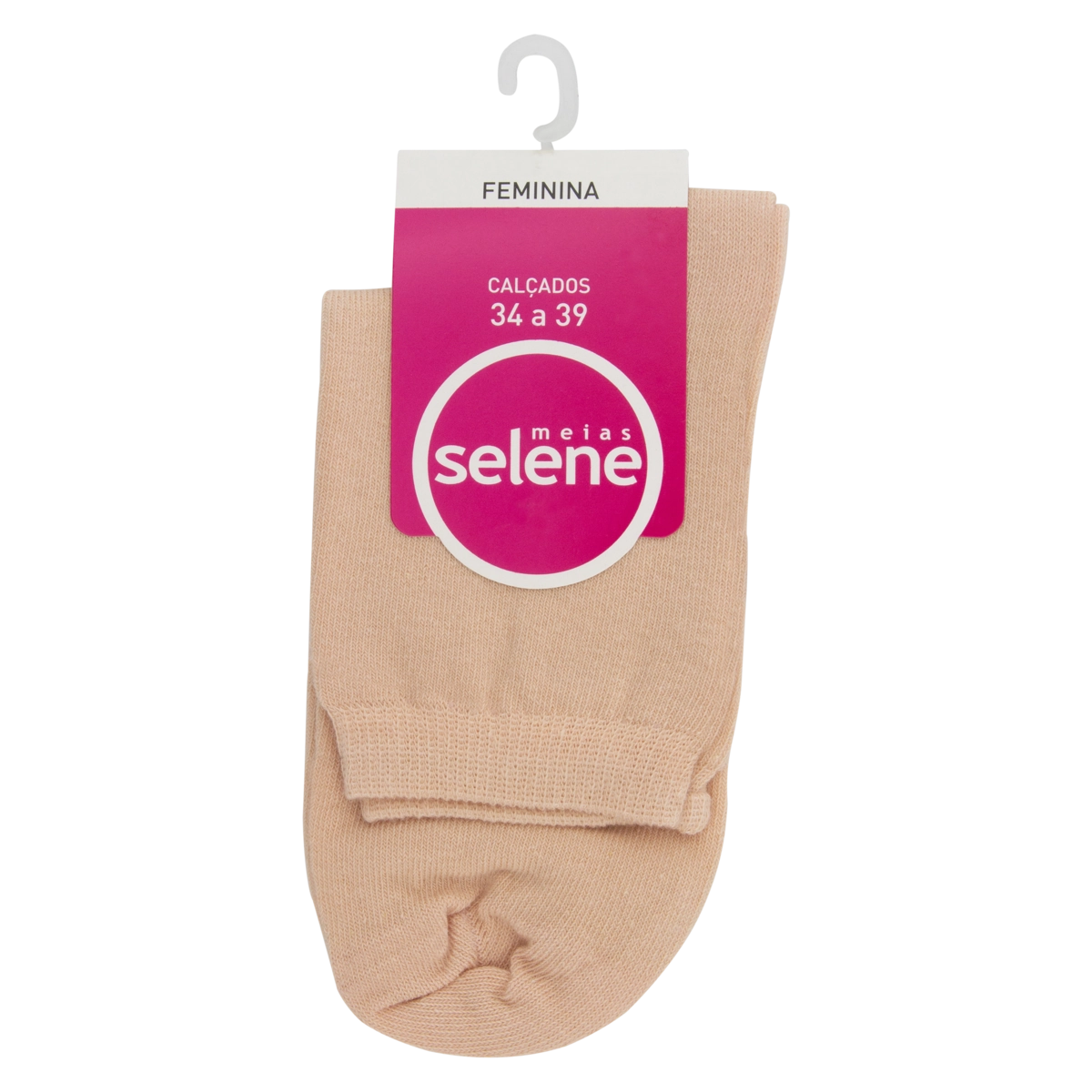 Meia Feminina Cano Médio Rosa Nude Selene N 34 A 39