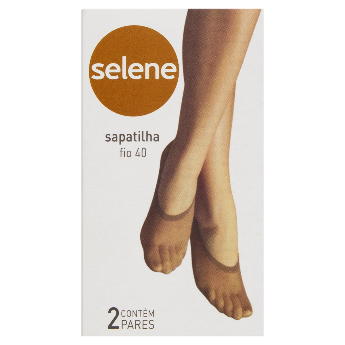 Meia Feminina Sapatilha Natural Fio 40 Selene Tamanho único 2 Pares