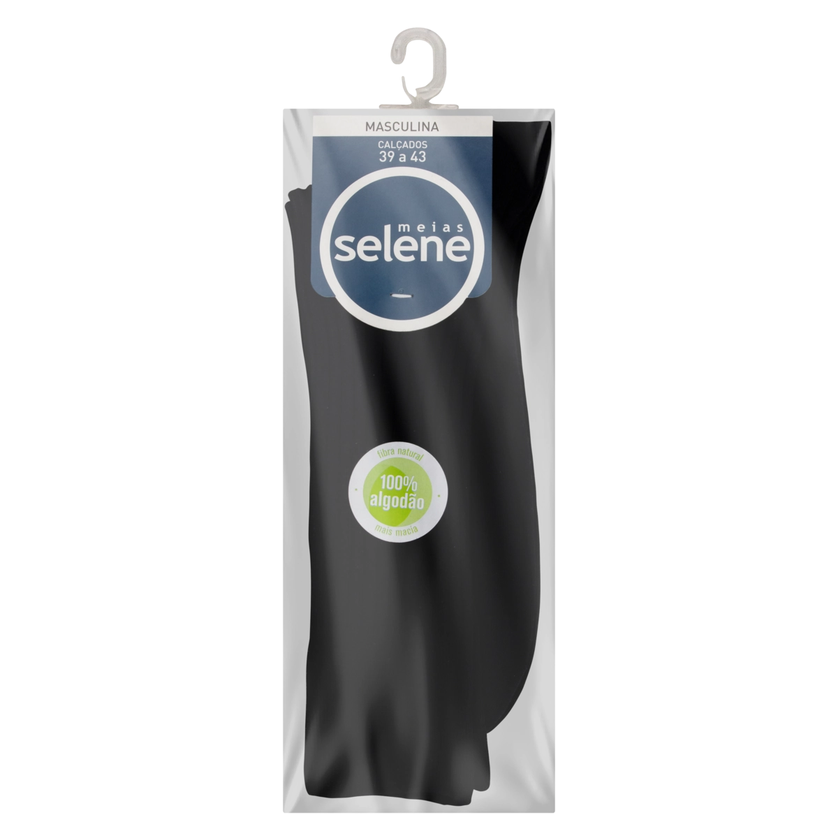 Meia Masculina Social Preta Selene N 39 43 Cod.8005.003.6.550