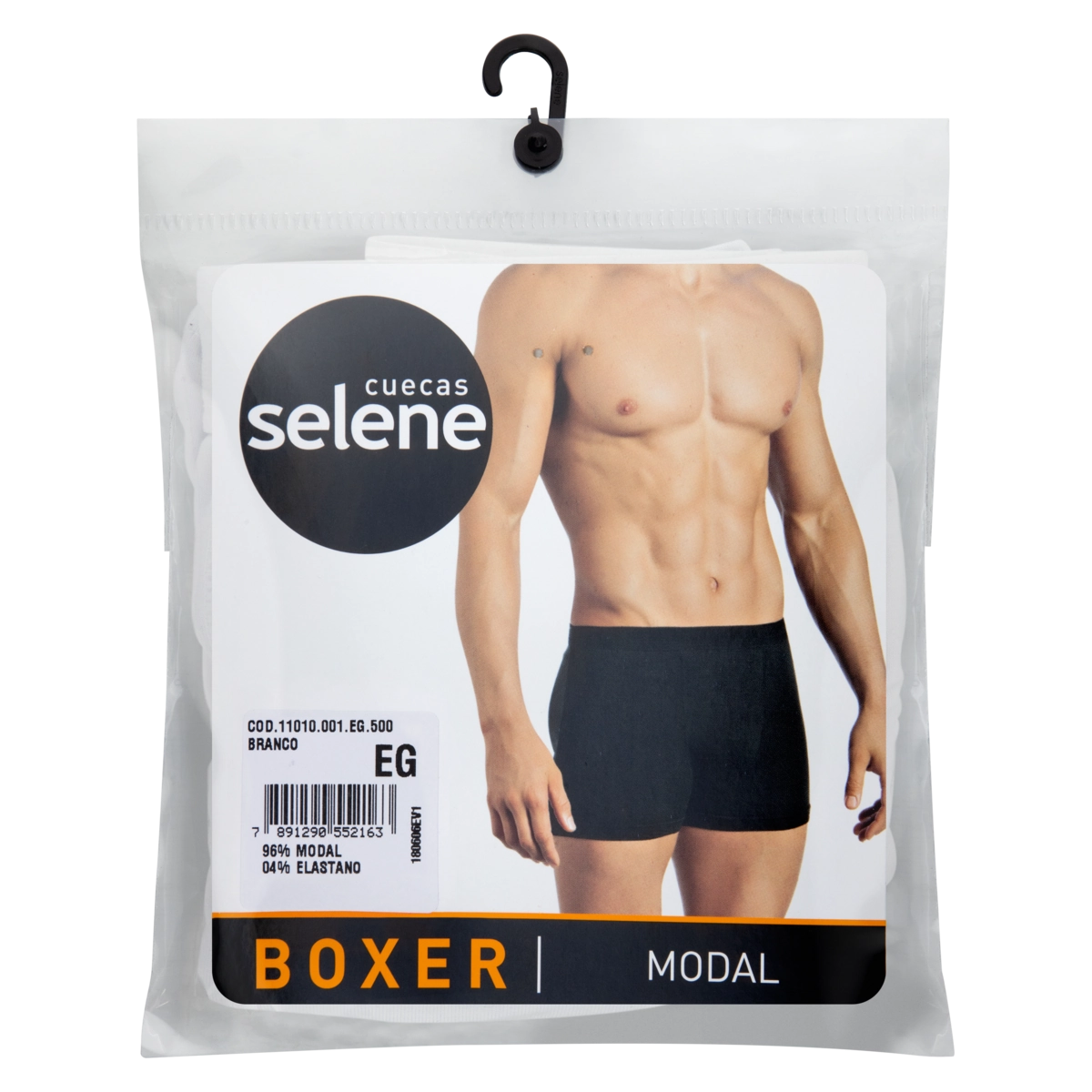 Cueca Boxer Branca Modal Selene Tamanho Eg