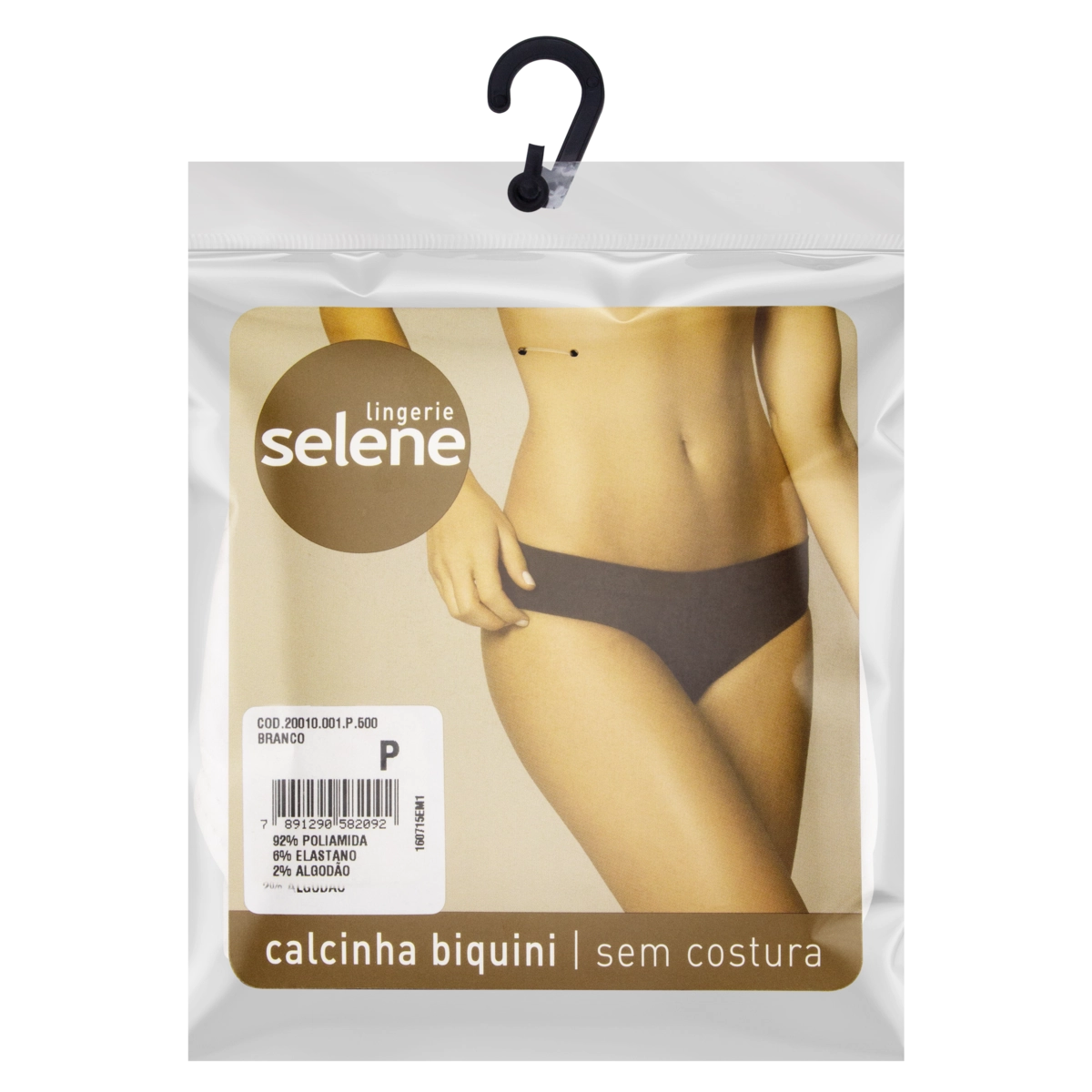 Calcinha Biquíni Sem Costura Branca Selene Tamanho P