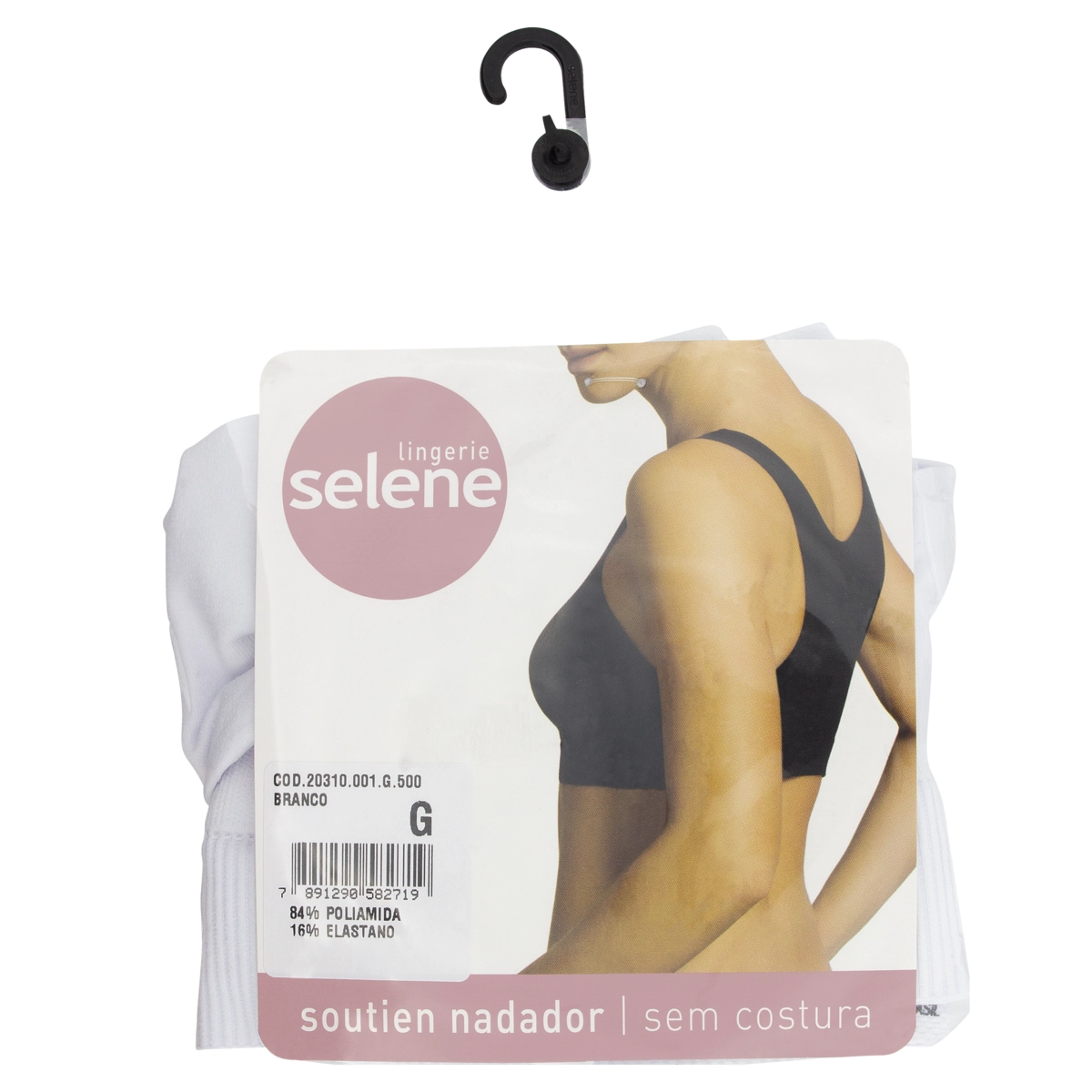Sutiã Nadador Sem Costura Branco Selene G